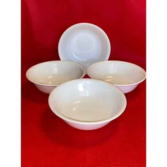 Corelle Other - 4 White Winter Frost Corelle Bowls Cereal Soup Salad Bowl 2” x 6 1/4”